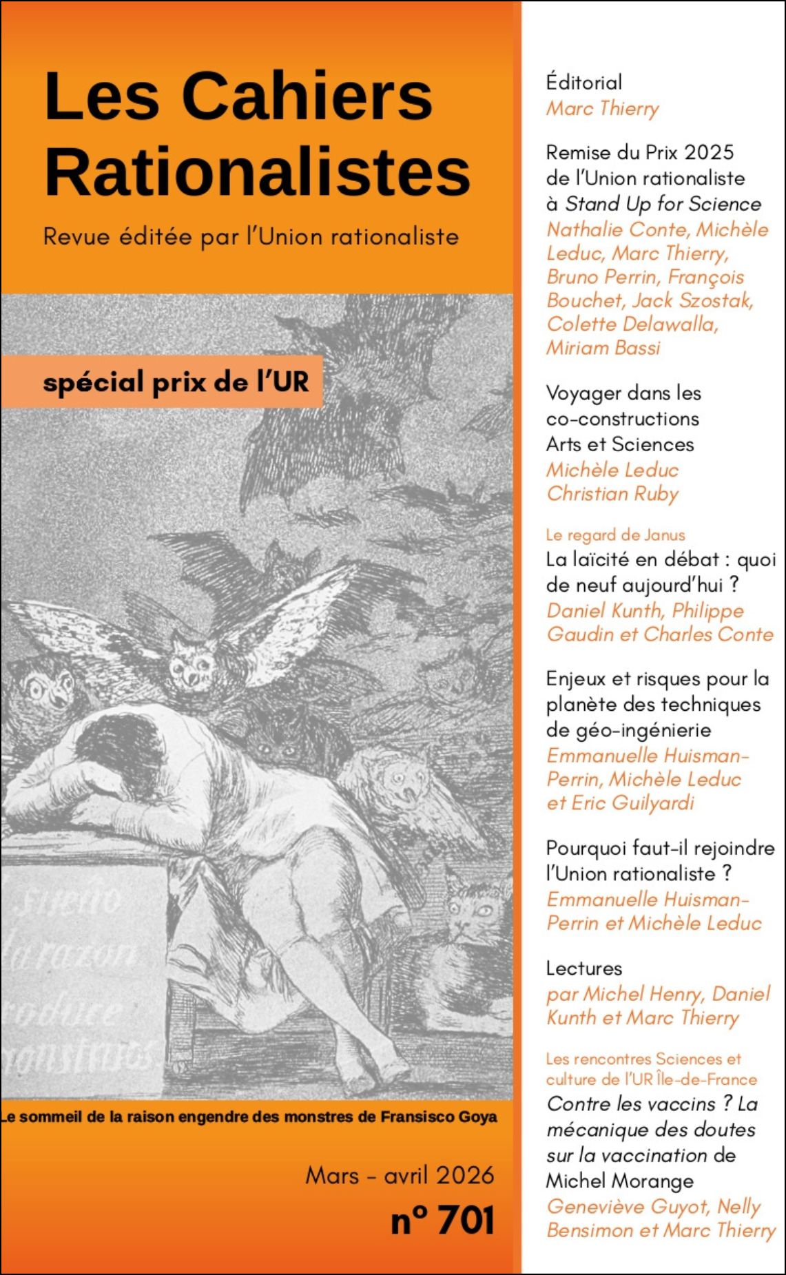 Cahier rationaliste n°701